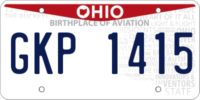 OH license plate GKP1415
