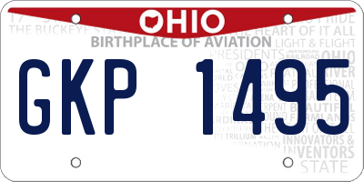 OH license plate GKP1495
