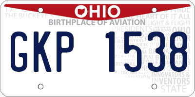 OH license plate GKP1538