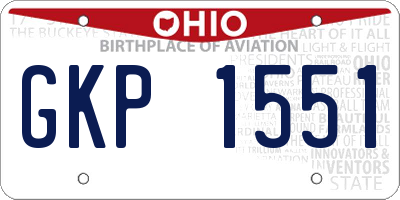 OH license plate GKP1551