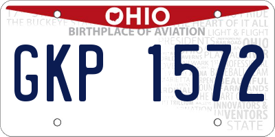 OH license plate GKP1572