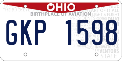 OH license plate GKP1598