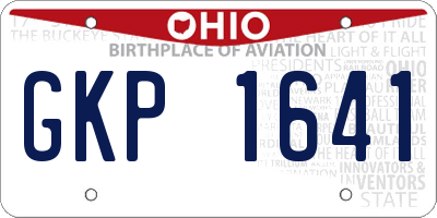OH license plate GKP1641