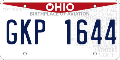 OH license plate GKP1644