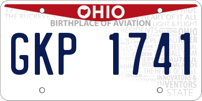 OH license plate GKP1741