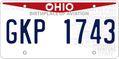 OH license plate GKP1743