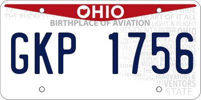 OH license plate GKP1756