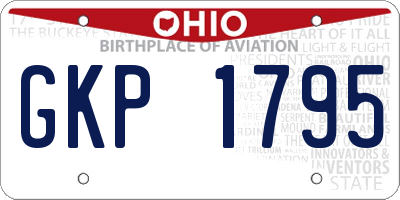 OH license plate GKP1795