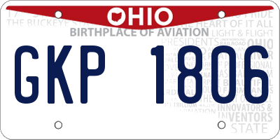 OH license plate GKP1806