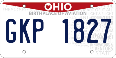 OH license plate GKP1827