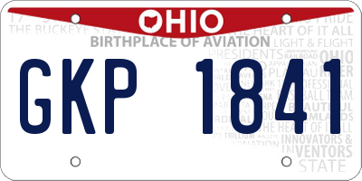OH license plate GKP1841