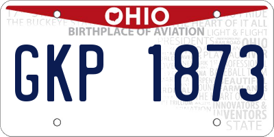 OH license plate GKP1873