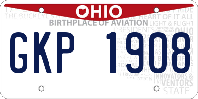 OH license plate GKP1908