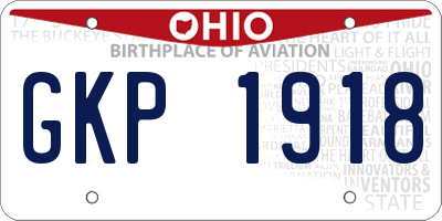 OH license plate GKP1918