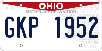 OH license plate GKP1952