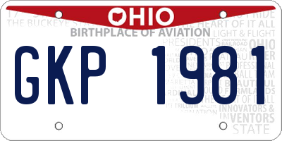 OH license plate GKP1981