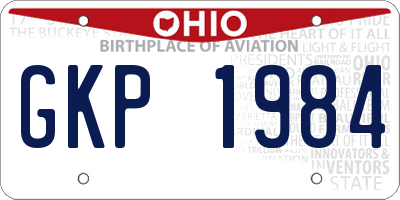 OH license plate GKP1984