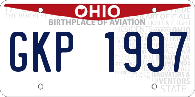 OH license plate GKP1997