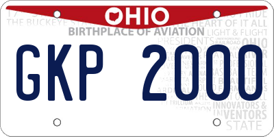 OH license plate GKP2000