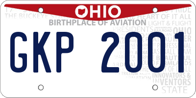 OH license plate GKP2001