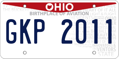 OH license plate GKP2011