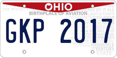 OH license plate GKP2017
