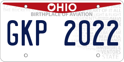 OH license plate GKP2022