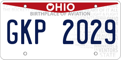 OH license plate GKP2029