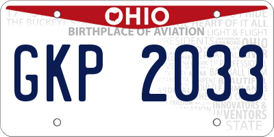 OH license plate GKP2033