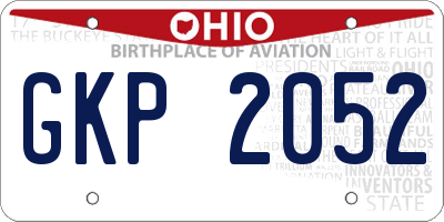 OH license plate GKP2052