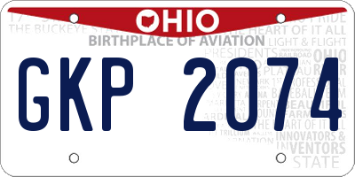 OH license plate GKP2074