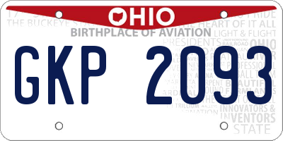 OH license plate GKP2093