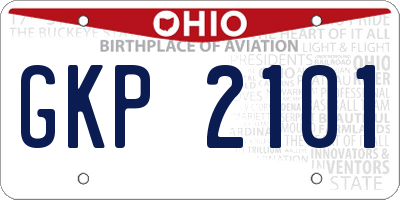 OH license plate GKP2101