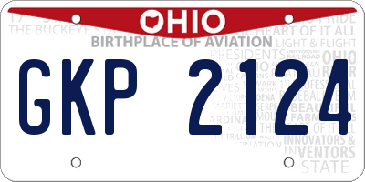 OH license plate GKP2124