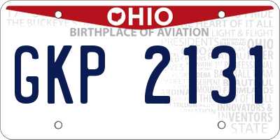 OH license plate GKP2131