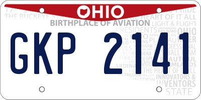 OH license plate GKP2141