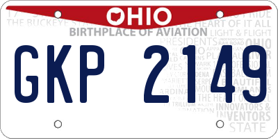 OH license plate GKP2149