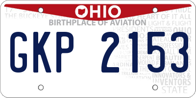 OH license plate GKP2153