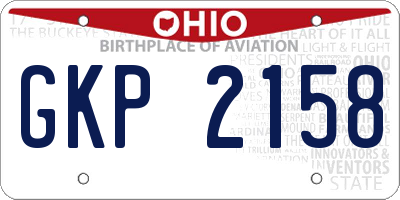 OH license plate GKP2158