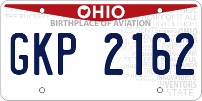 OH license plate GKP2162