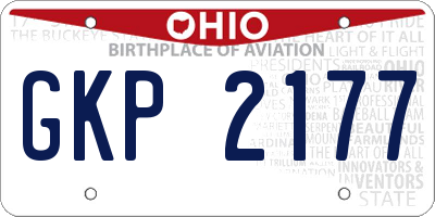 OH license plate GKP2177