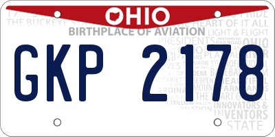 OH license plate GKP2178