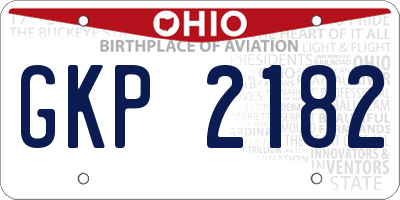 OH license plate GKP2182