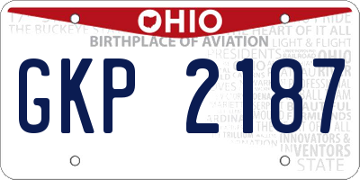 OH license plate GKP2187