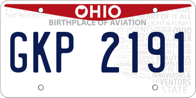 OH license plate GKP2191