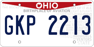 OH license plate GKP2213