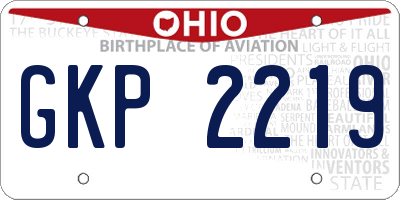 OH license plate GKP2219