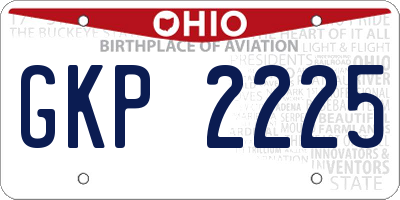 OH license plate GKP2225