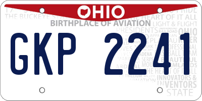 OH license plate GKP2241