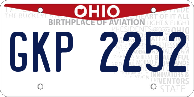 OH license plate GKP2252
